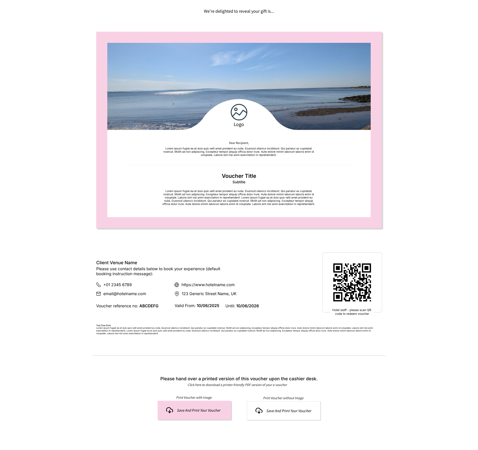 mockup of finished e-voucher for web viewing